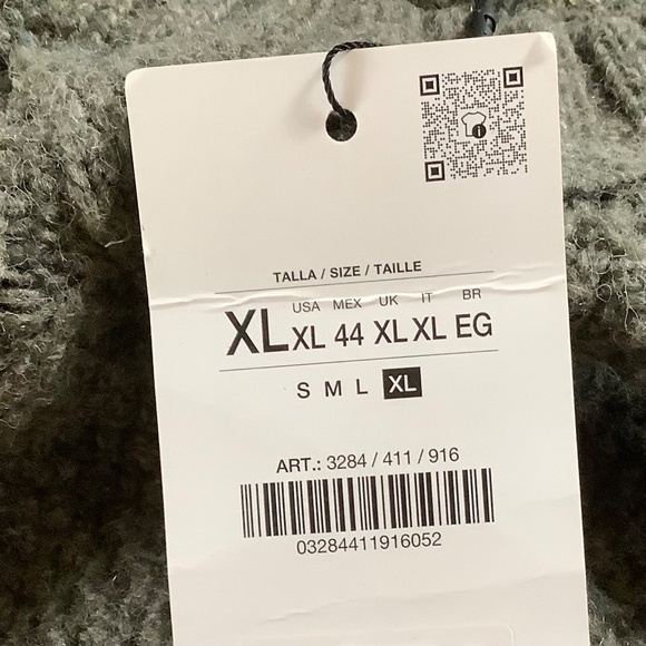 ZARA Men Cable Knit Sweater Gray Green SZ XL - Picture 12 of 16